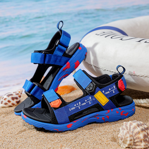 Factory direct supply of boys' sandals summer new children's beach shoes wholesale soft bottom boys' non-slip sandals cross-border