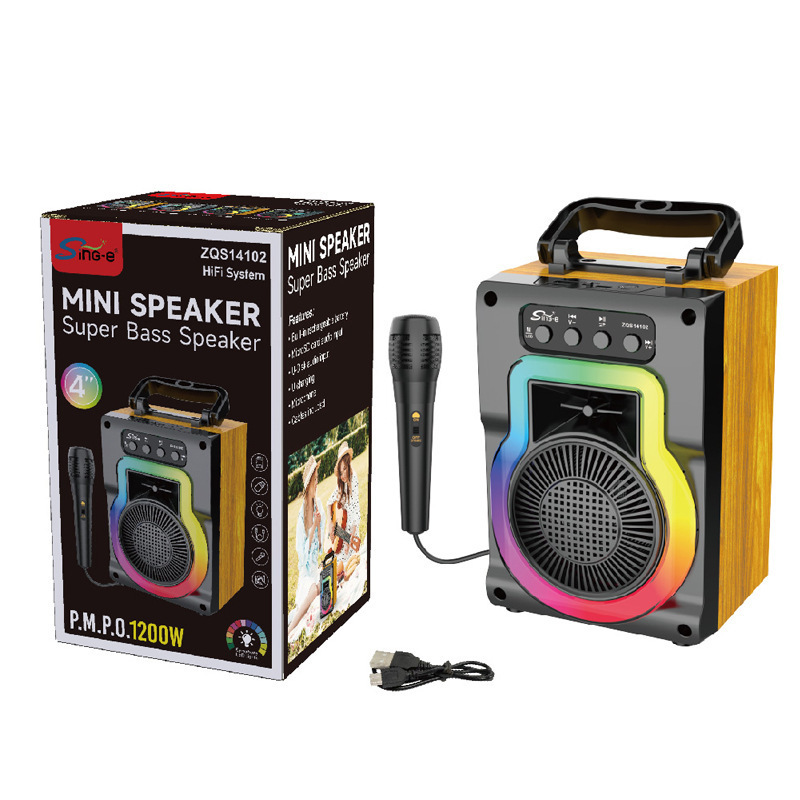 Cross-border special offer 4inch Wireless Portable Bluetooth Speaker Mini Portable Subwoofer High Volume Card-Insertable Speaker