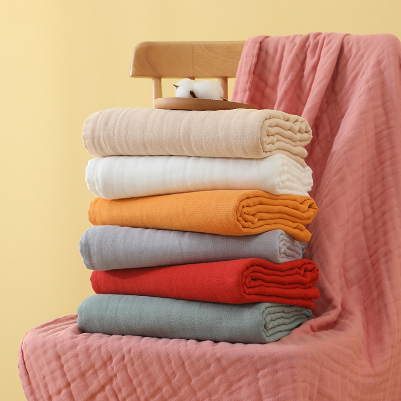 6-Layer Pure Cotton Gauze Bath Towel, Class a Solid Color Bath Towel, Amazon Plain Blanket, Children's Simple Wrap Towel