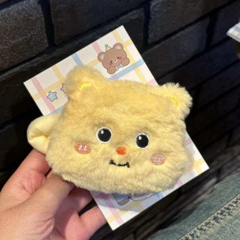 卡通毛绒黄油小熊发夹可爱风甜妹少女侧边刘海夹百搭ins风发卡女|undefined
