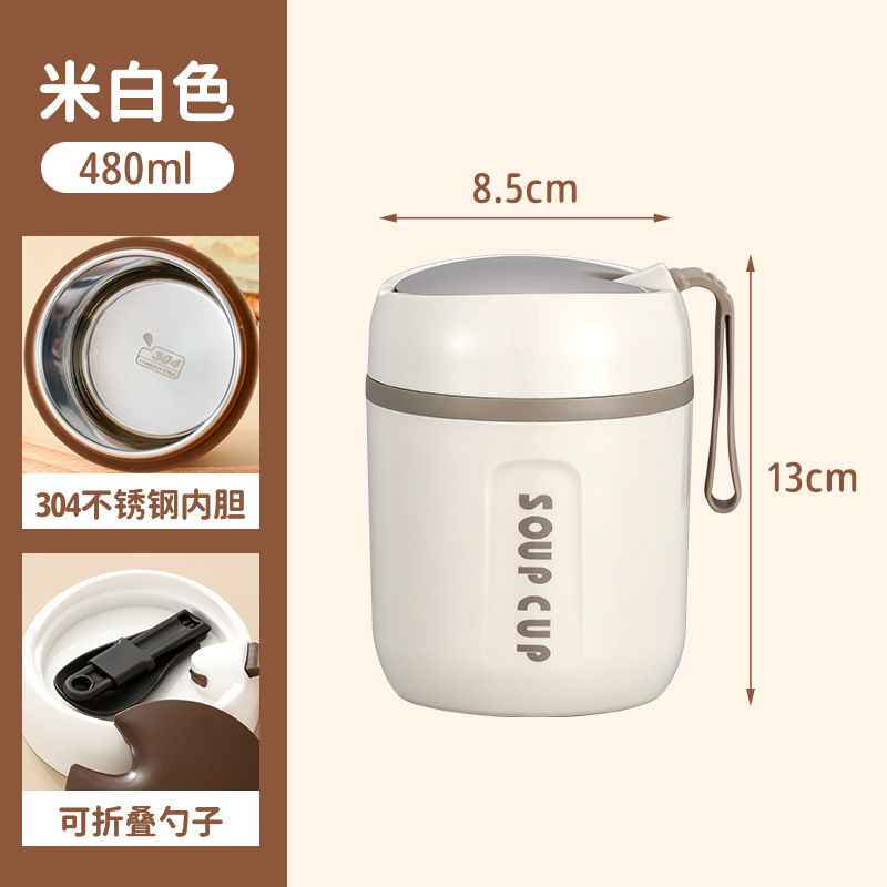 Xinfan aislado caja de almuerzo palillos taza de almuerzo caja de sopa portátil almuerzo cubo sopa taza gachas caja multiusos olla de sopa mini aislado cubo