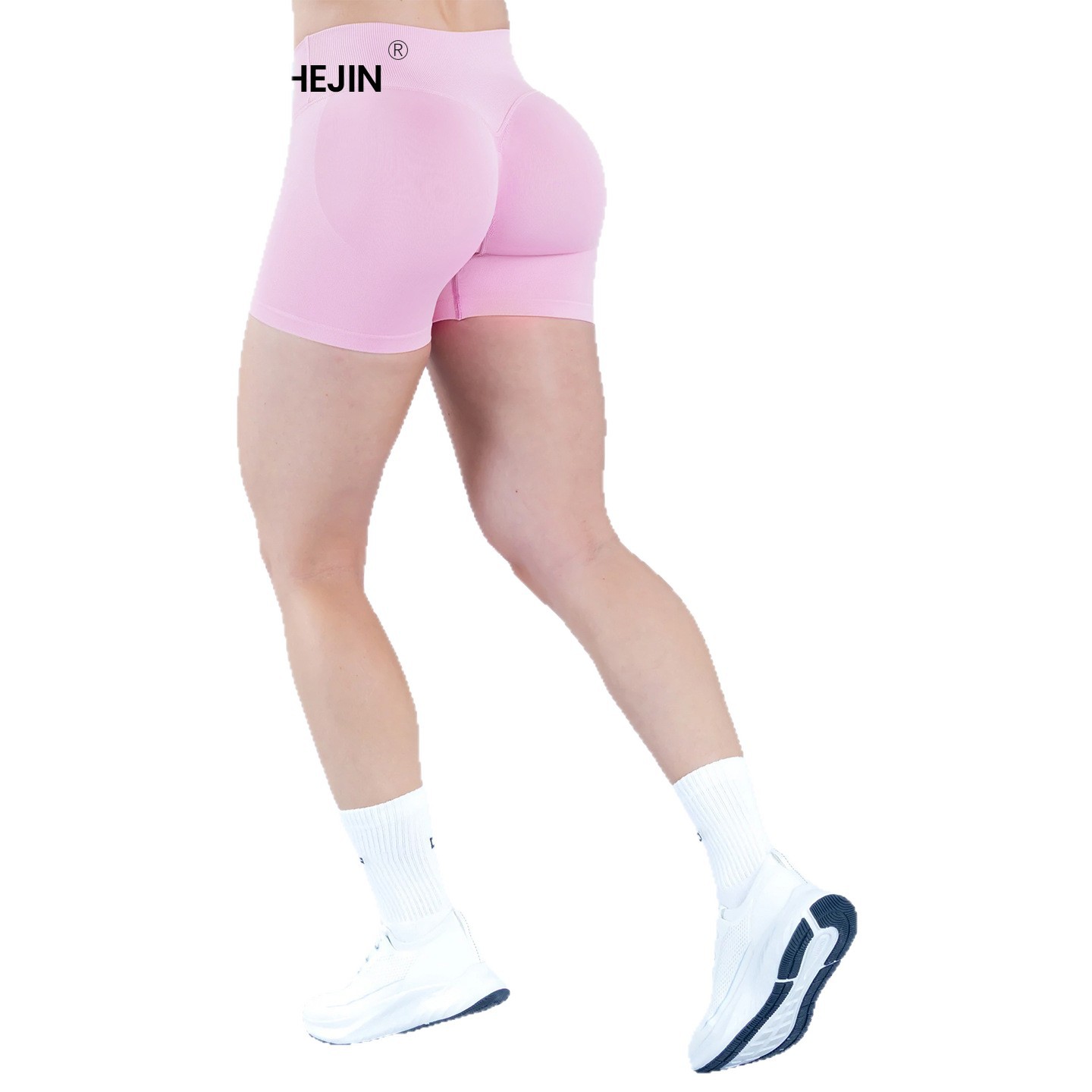dfyne tres pantalones cortos deportivos al aire libre cosidos de cintura cruzada, plegado, elevación de cadera, pantalones cortos deportivos sin bordas