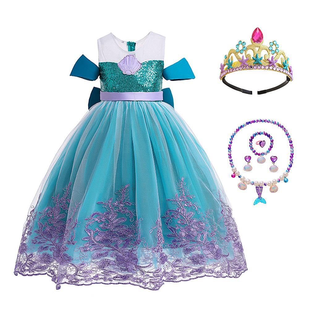 Comercio exterior transfronterizo vestido de sirena de verano vestido de niña vestido de princesa traje de Halloween para niños europeos y americanos