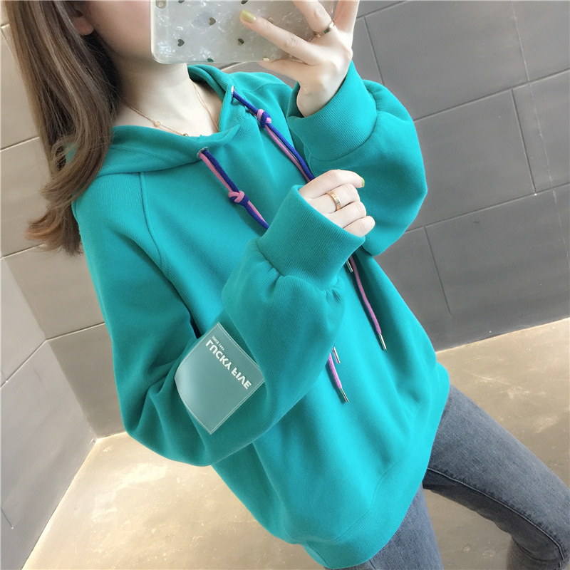 亏本清仓处理特价厂家直销韩国纯色连帽上衣女2022年春装新款韩版