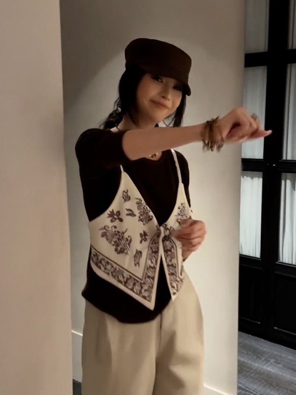 秋季韩系chic单穿上衣设计感小众松弛感穿搭灰色假两件长袖t恤女|undefined