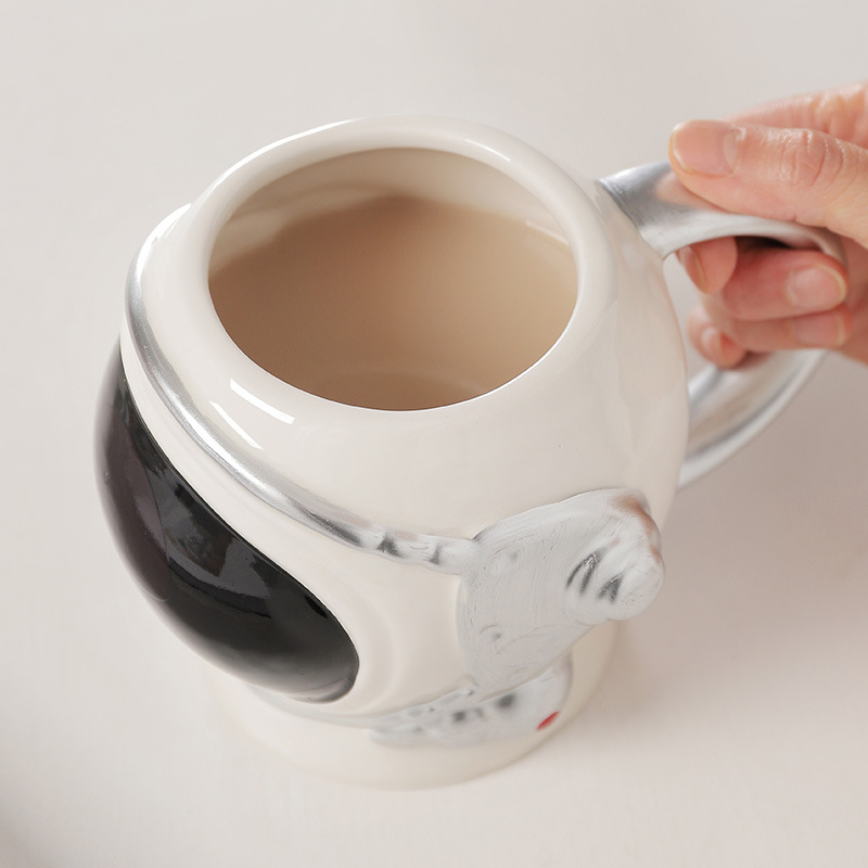 Nuevo Astros Planet Taza de transferencia de calor Taza de cerámica que cambia de color Taza de agua recubierta que cambia de color por sublimación de tinta negra