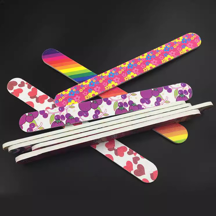 Archivo de uñas de impresión de moda directa de fábrica de doble cara EVA esmalte de uñas tira de arena en stock