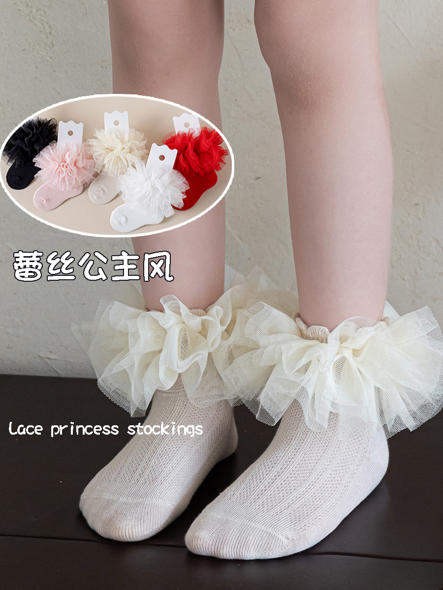 26-year-old girls' lace socks spring and summer thin mesh baby baby…