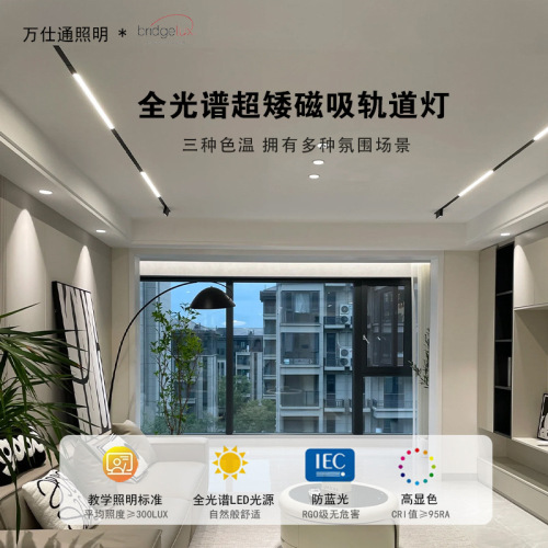 20mm Ultra-low-profile magnetic track light embedded flush mount short model without main light living room LED linear linear light