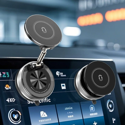 Rotating Car Bracket Multifunctional – Car phone holder - sd09-black-360rotating-magnetic-folding-vacuum-bracket