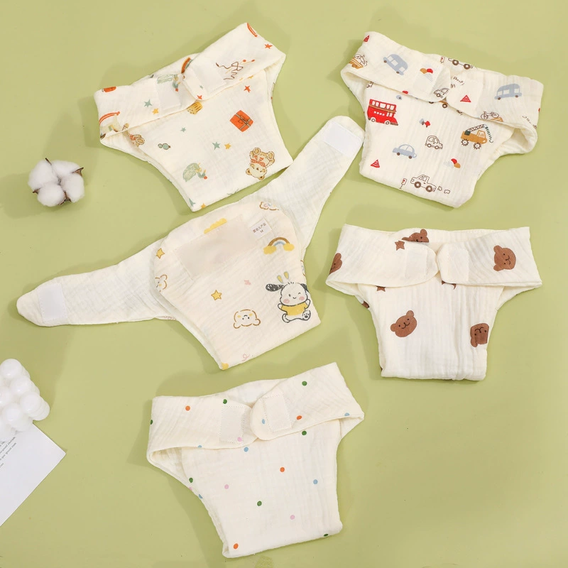 Summer gauze children's diaper, trousers for new born, washable, wholesale