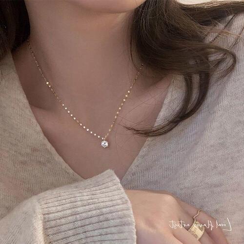 Dongju Japan Korea Spring Autumn Necklace for Women Ins Lockchain Lightweight Luxury Unique Design Sense Gentle Elegance Simple Sister-in-law