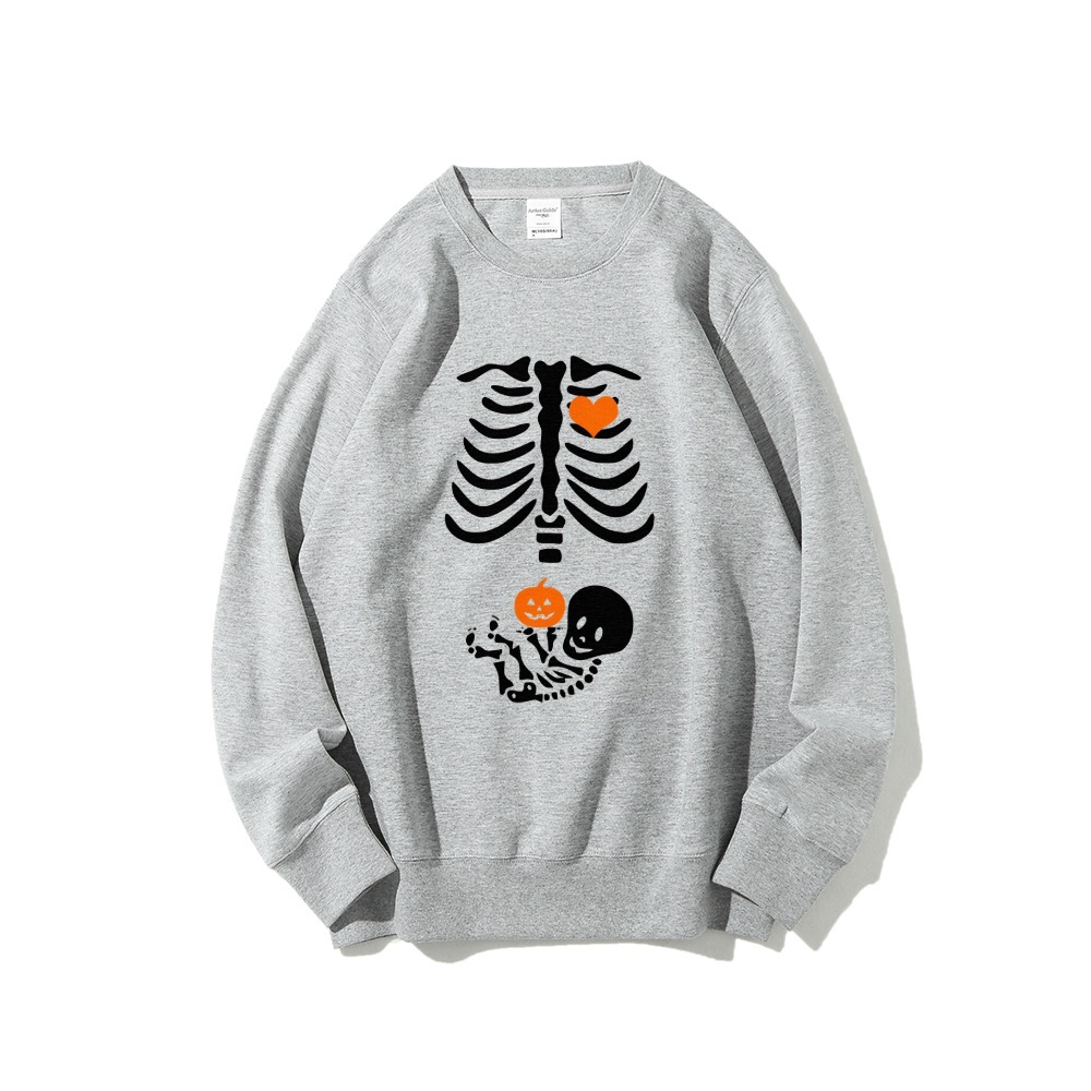Skeleton Halloween Maternity Sweatshirt Funny Pregnancy