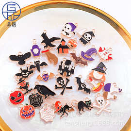 万圣节系列DIY节日饰品配件单吊鬼魂蝙蝠吊坠墓碑头绳南瓜人挂件