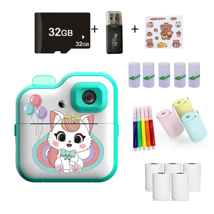 Nuevo cross-border Q5 arco iris gato fotocamera digital infantil adorable mini HD cámara de impresión térmica