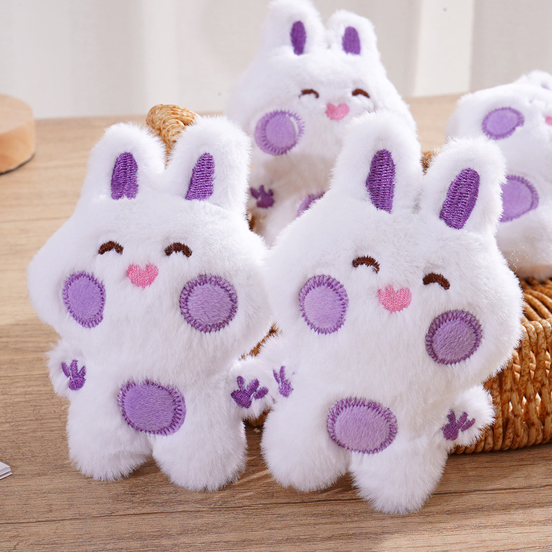 Cartoon Rabbit Pendant Keychain Doodle Rabbit Plush Doll Keychain Female Cute Backpack Pendant Doll