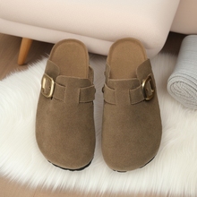 跨境爆款男女童博肯夏季新款拖鞋女 搭扣极简包头拖鞋 懒人一脚蹬