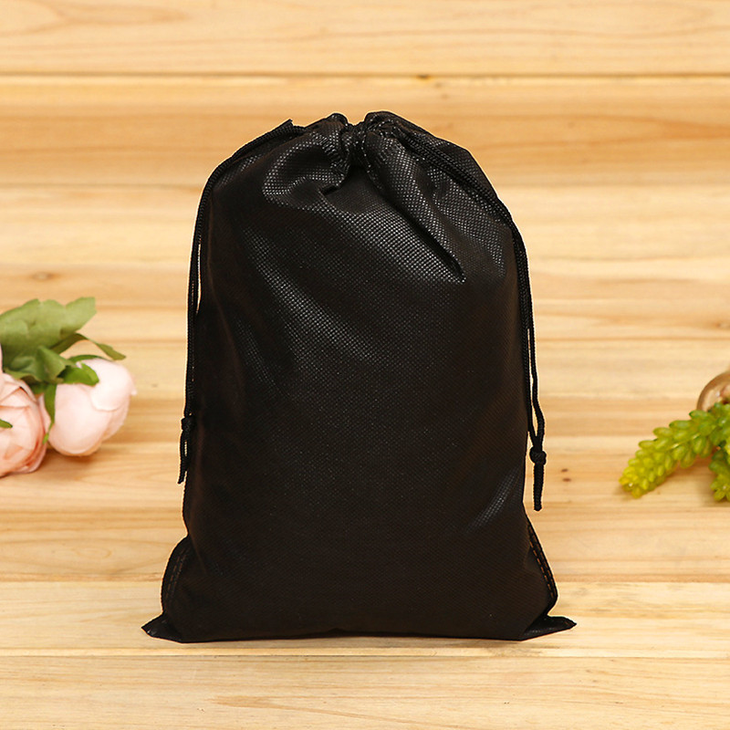 Bolsillos no tejidos, zapatos, bolsas de almacenamiento a prueba de polvo, bolsas de cierre con cordón doble, impresión de publicidad puntual