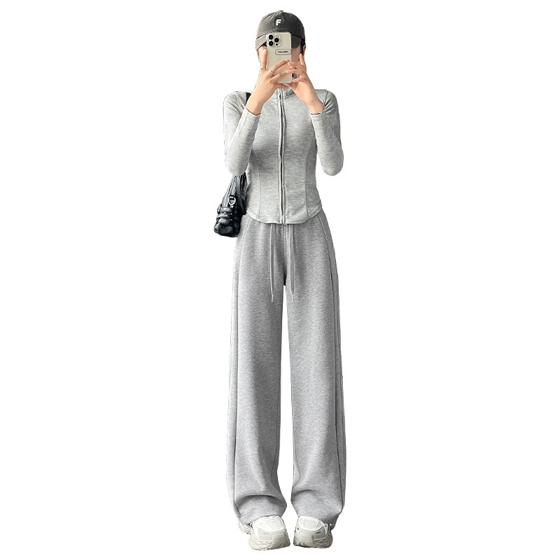 2025新款lulu同款阔腿裤女宽松高腰小个子百搭休闲速显瘦运动裤|undefined