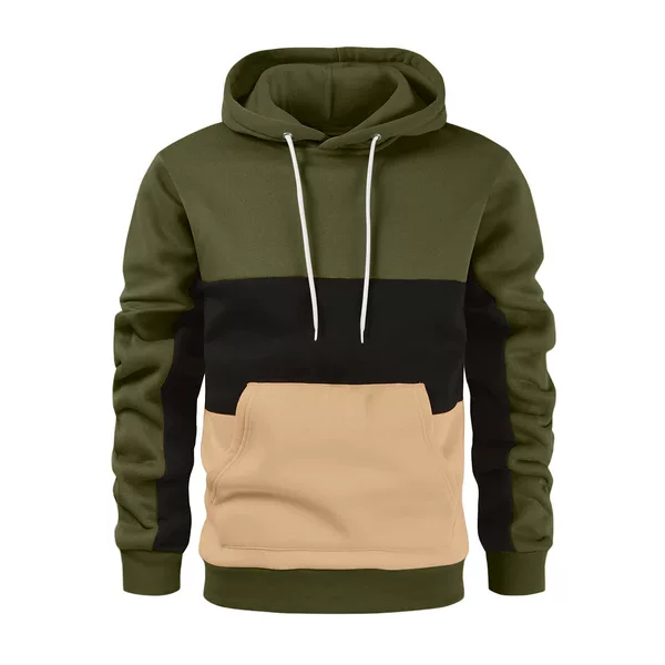 Amazon 2023 foreign trade new autumn and winter men's fashion sweater European and American mosaic color hoodie cross-border hot sale