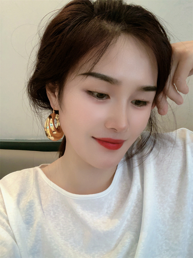 Holiday, Shopping Occasion 1 Pair Retro Roman Style Geometric Copper Earrings