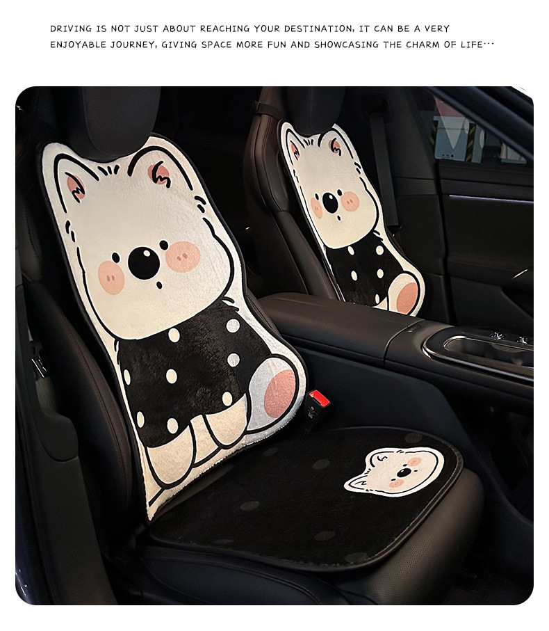 Blue Rain's New Cartoon Car Seat Cushion, Winter Plush Warm Car Seat Cushion, Winter Car Seat Cover for Use in the Car