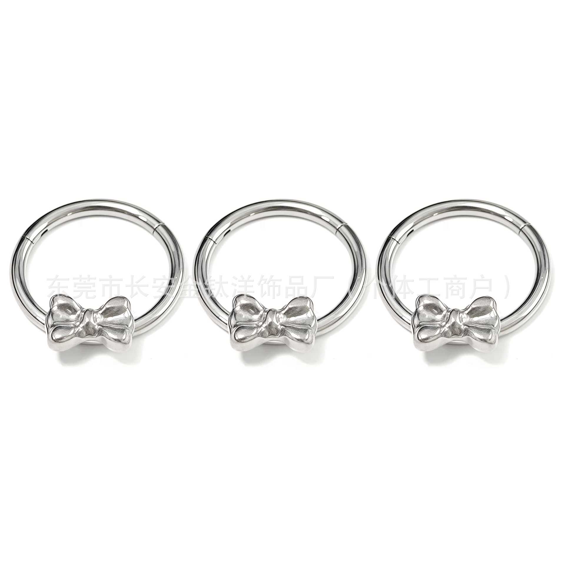 F136 Titanium Bow Seamless Open Ring Nose Septum Nose Ring Earrings - G23 Titanium Alloy Piercing Jewelry detail image 8