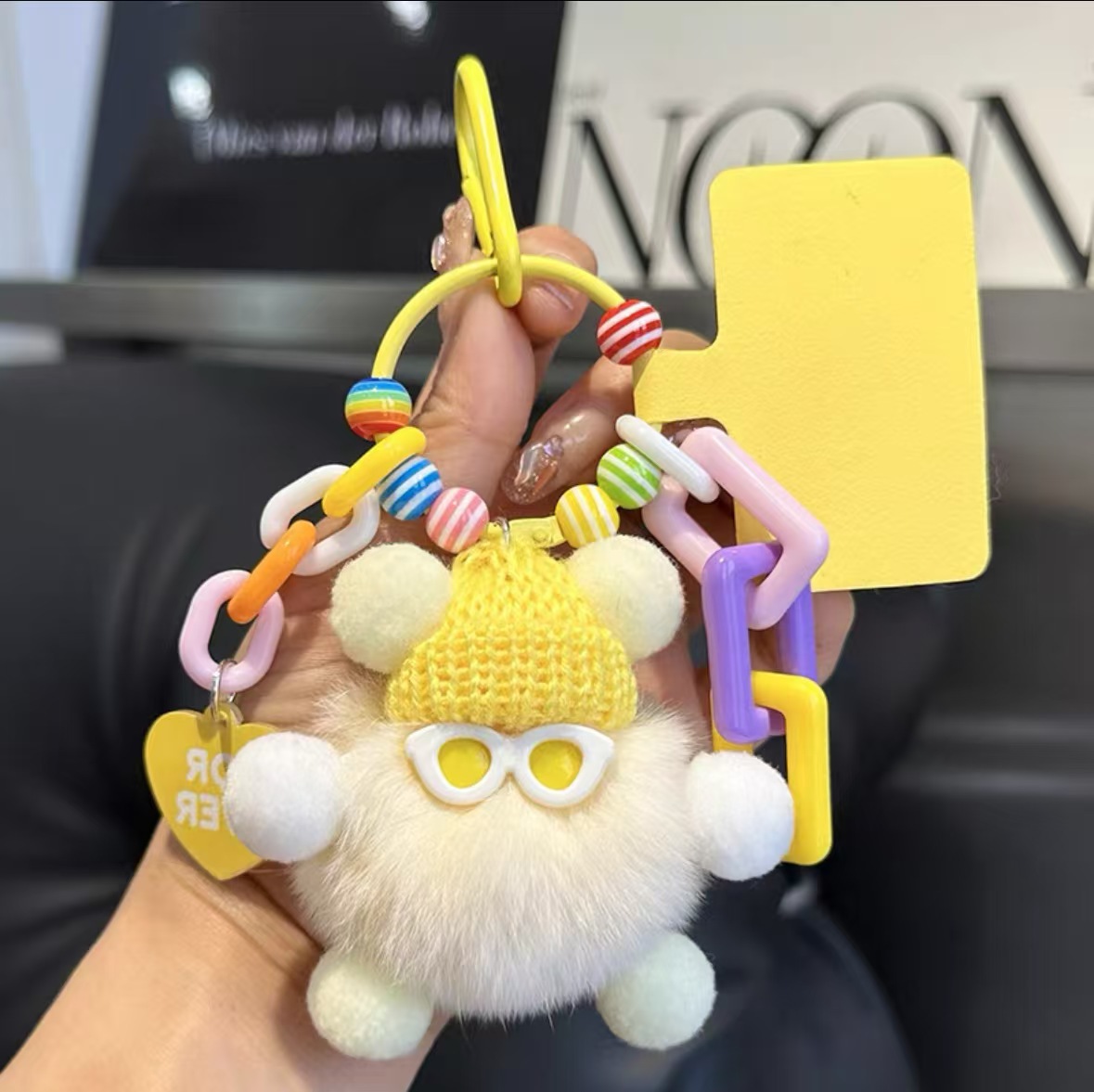 Muñeca monstruo de briquetas de dopamina colgante llavero de bricolaje lindo bolso de muñeca de felpa mochila colgante de teléfono móvil