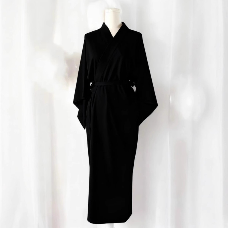 Japanese-Style Kimono Yukata Inner Black Obi Sleeve Lining In-Stock Base Shirt Long Kimono Lining Dress
