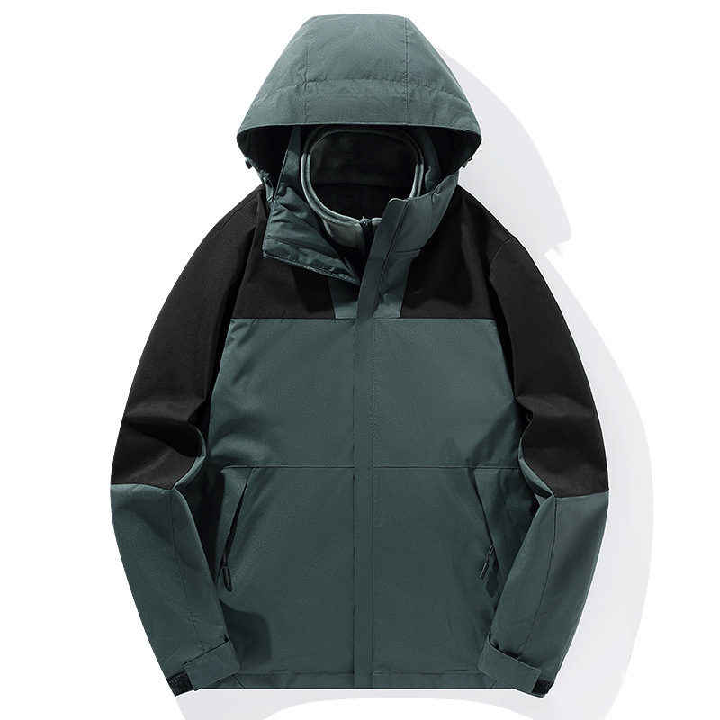 2023 invierno nuevo traje de asalto 3 - en - 1 para hombres y mujeres engrosado dos piezas juego de ropa al aire libre a prueba de viento, agua y lana