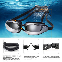 Myopia swimming goggles new swimming supplies equipment electroplated swimming goggles adult waterproof anti-fog silicone swimming goggles