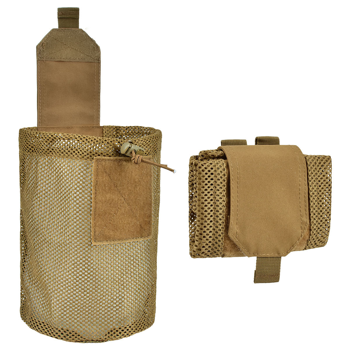 Outdoor Sports Tactical Foldableing Water Kettle Mesh Bag Molle Tactical Mesh Grids Recycling Bag Debris Storage Waist Bag