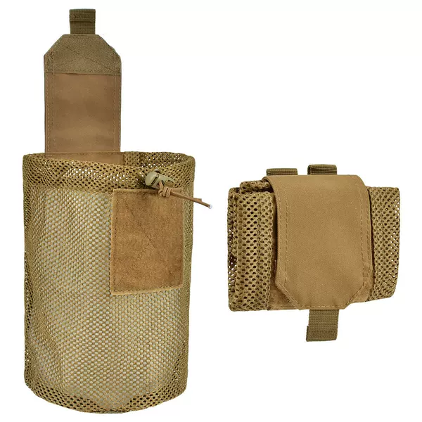 Outdoor Sports Tactical Foldableing Water Kettle Mesh Bag Molle Tactical Mesh Grids Recycling Bag Debris Storage Waist Bag