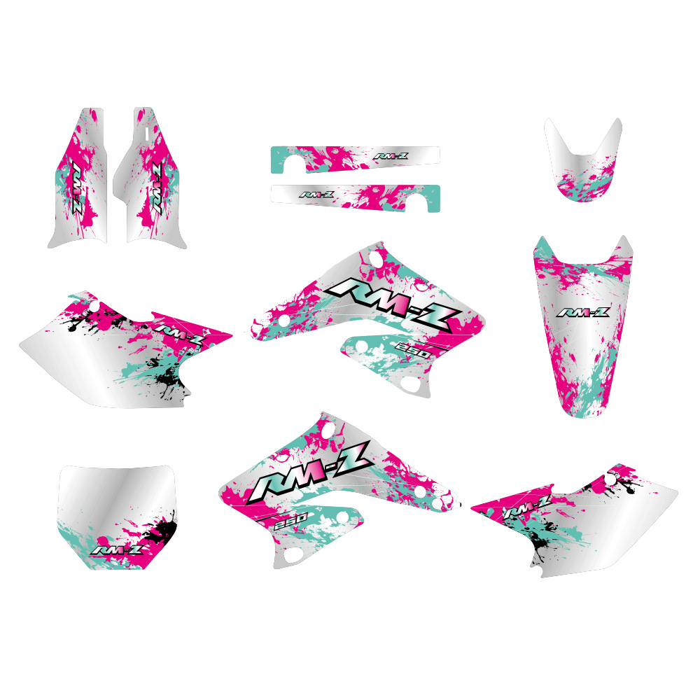 Pegatinas de motocicleta todoterreno para SUZUKI RMZ250 04 - 06 años de personalización con decalques de alta calidad