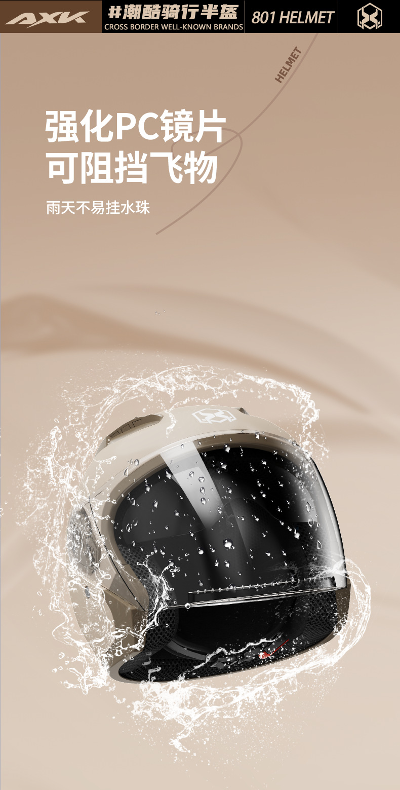 Foreign Trade Specializes in Motorcycle Helmets for Men, Winter Warm Half-Helmets for Electric Bikes, Women's All-Season Sun Protection Safety Helmets