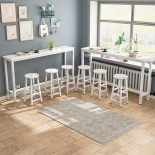 Bar Table Milk Tea Shop Table and Chair Set Combination Simple Home Living Room Bar Wall Balcony Tall Narrow Rich Cloud