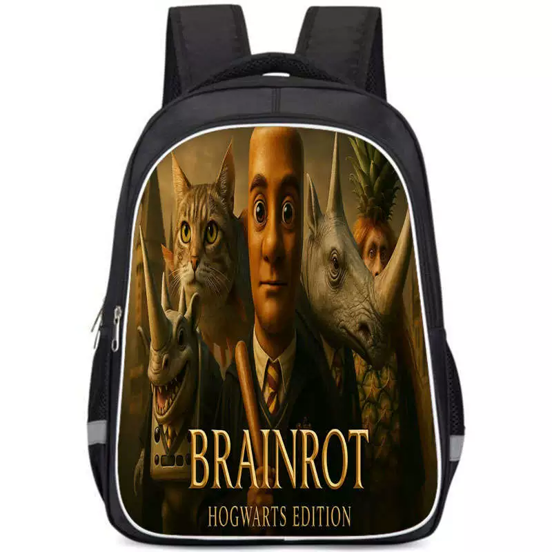 Деревянный рюкзак-карандаш БЛОКНОТ с принтом Brainrot, школьный рюкзак TRALALERO большой вместимости, школьник