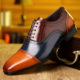 Cross-border Special for plus size 2024 New Leather Shoes Brock Color Matching Carved All-match British Business Dress Men's Shoes
