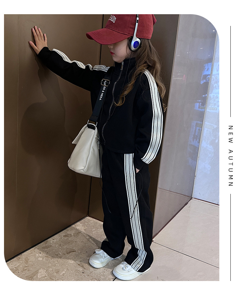 Girls' Sports Set 2023 Spring Autumn New Korean Edition Fashionable Baby Long Sleeve Casual Sweater and Pants Two_voghion.com