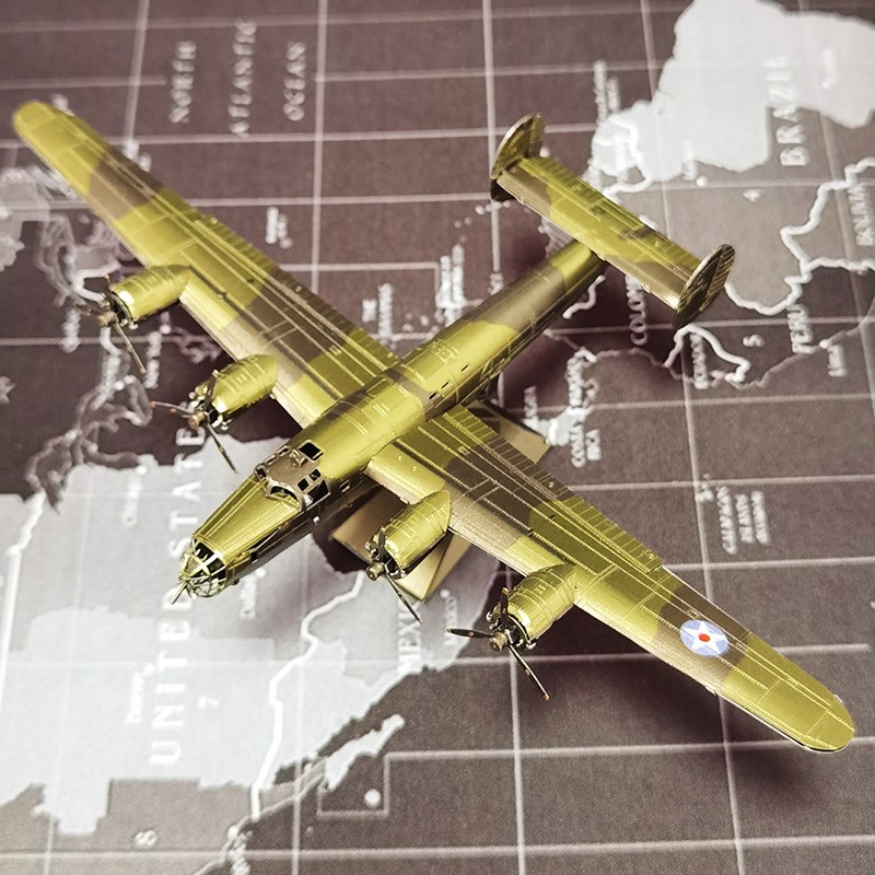 Estatua mágica de acero al por mayor versión de color avión un grupo metal rompecabezas mini 3D tridimensional hecho a mano DIY modelo de montaje