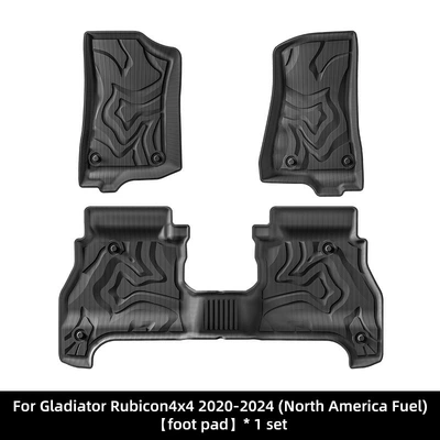 Suitable for 20-24 Jeep Gladiator Car Floor Mats, Stain-Resistant and Waterproof Tpe Floor Mats Cross-Border (Modelə uyğun ayaqaltı) - 20-24-gladiator-single-layer-fuel-version-floor-mats-north-america