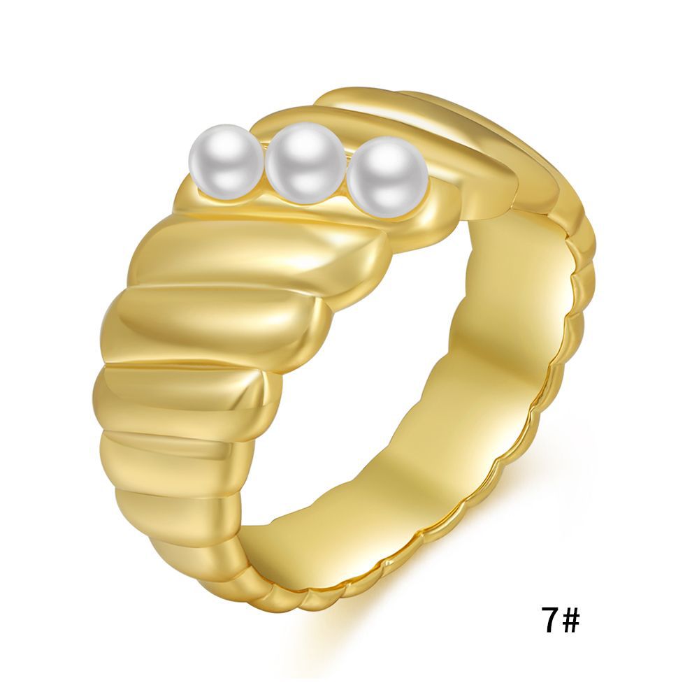 Wholesale Jewelry Baroque Pearl Copper Ring Nihaojewelry display picture 5