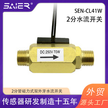 水泵暖通工程热泵水流量开关黄铜2分管流量开关磁力式水流开关