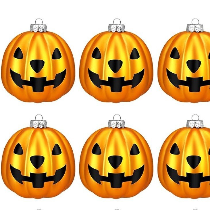 Cross-border Halloween Pumpkin Hanging Christmas Ball Decorative Ball Pendant Printing Painted Matte Colored Ball 12