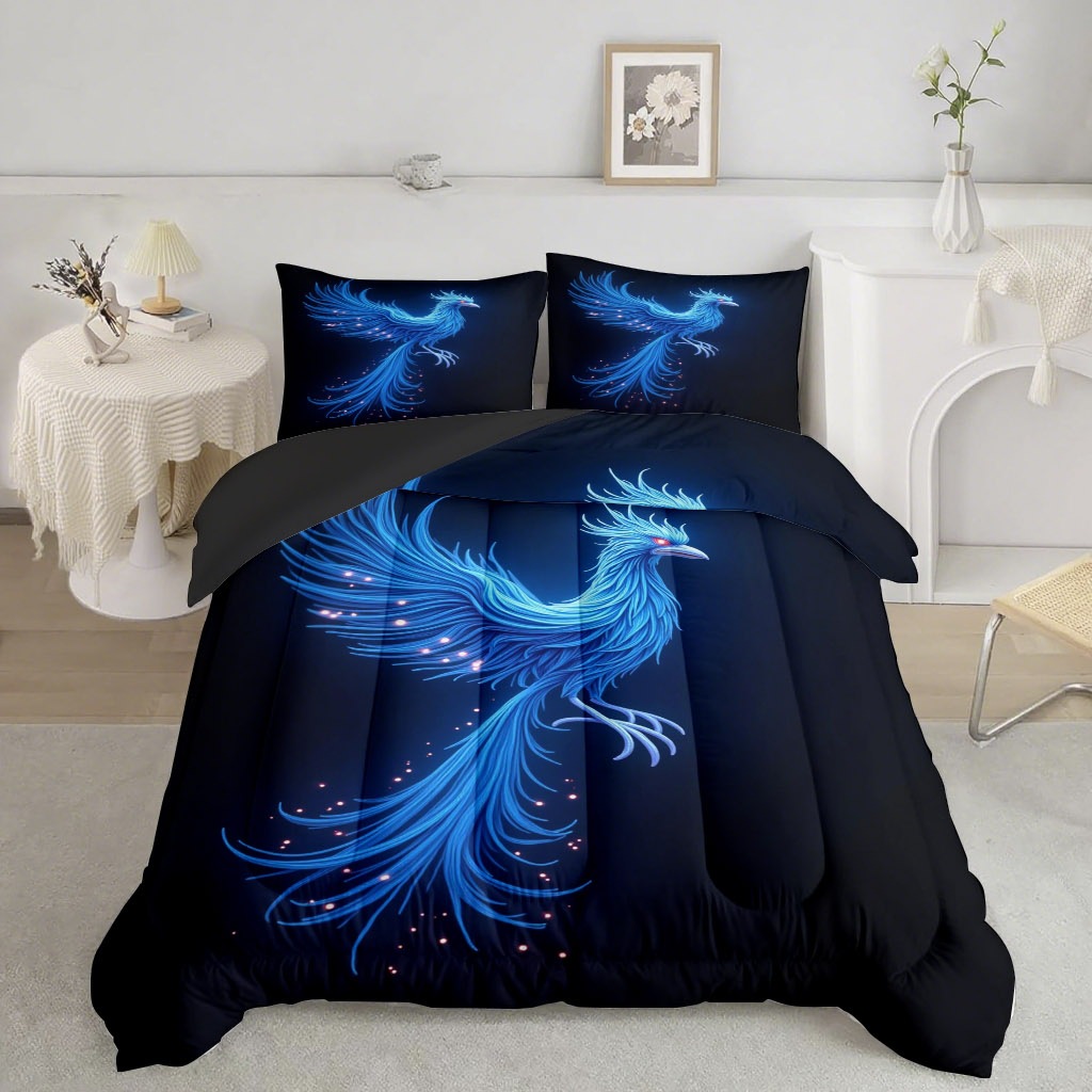 TEMU / JIT nuevo producto Phoenix HD impresión digital 180gms edredón almohada conjunto de ropa de cama