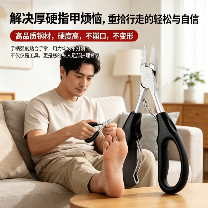 Non-Slip Durable Precision Hawk-Beak Nail Clippers Stainless Steel Pointed Tip Household Nail Groove Trimming and Nail Care Tool