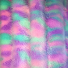 厂家现货直销大毛皮狐狸五彩提花毛人造长毛绒仿皮草面料狐狸毛