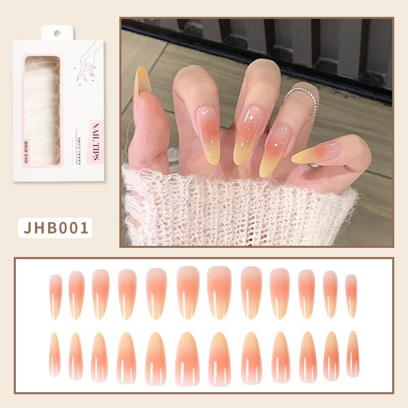 25 years summer hot sale mango pomelo sago blush gradient simple temperament nail nail stickers nail tip finished product fake nail tip nail tip