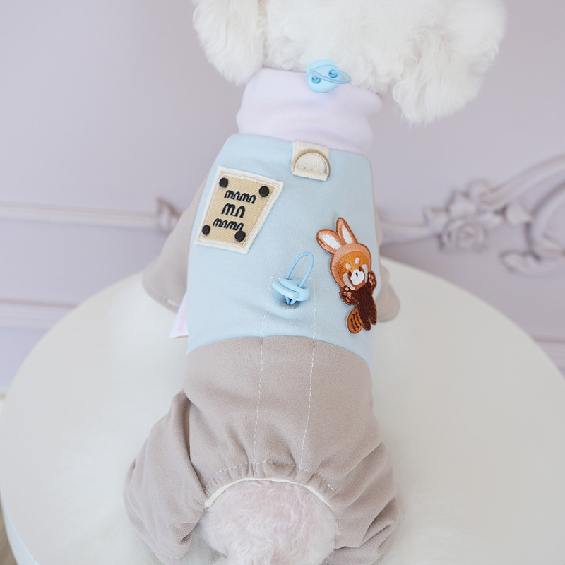 宠物狗猫咪四脚衣小熊猫家居服秋冬款护肚保暖泰迪比熊柔软衣服|undefined