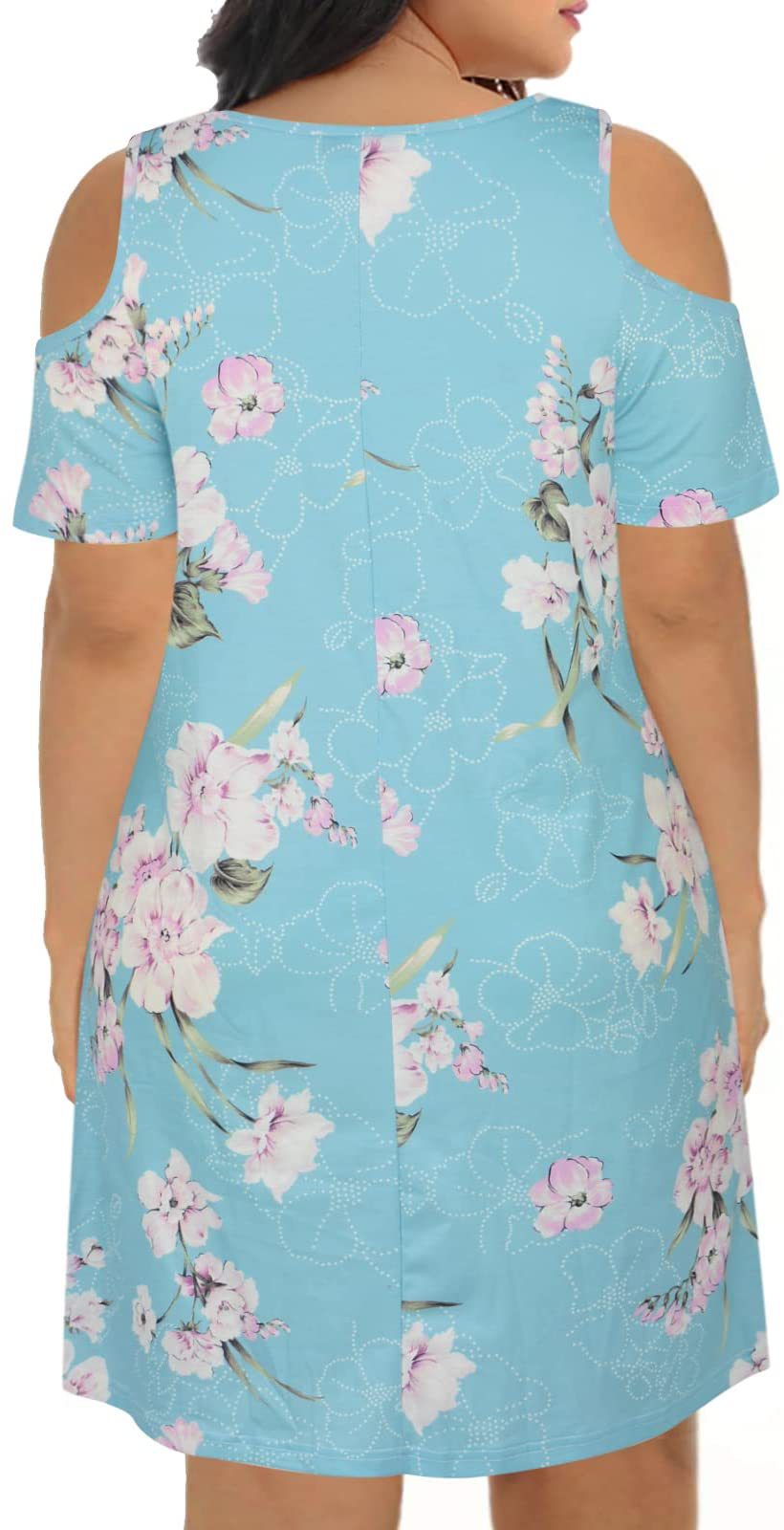 2025 primavera y verano nueva Europa y América transfronteriza Amazon AliExpress ropa de mujer cuello redondo mangas cortas hombros abiertos vestido impreso image 13